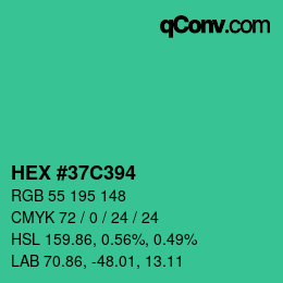 Color code: HEX #37C394 | qconv.com