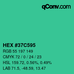 Color code: HEX #37C595 | qconv.com