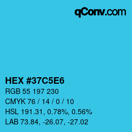 Color code: HEX #37C5E6 | qconv.com