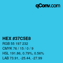 Color code: HEX #37C5E8 | qconv.com