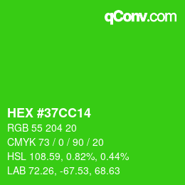 Color code: HEX #37CC14 | qconv.com