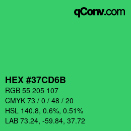 Color code: HEX #37CD6B | qconv.com