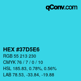 Color code: HEX #37D5E6 | qconv.com
