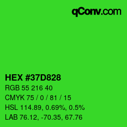 Color code: HEX #37D828 | qconv.com