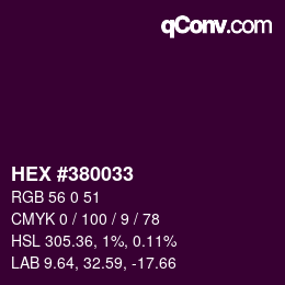 カラーコード: HEX #380033 | qconv.com