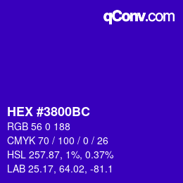 Color code: HEX #3800BC | qconv.com