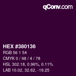 カラーコード: HEX #380136 | qconv.com