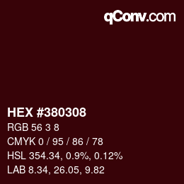 Color code: HEX #380308 | qconv.com