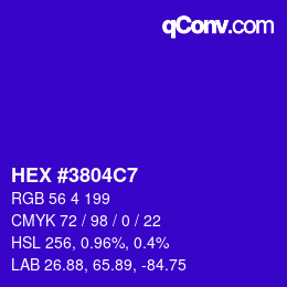 Color code: HEX #3804C7 | qconv.com