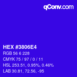 Color code: HEX #3806E4 | qconv.com