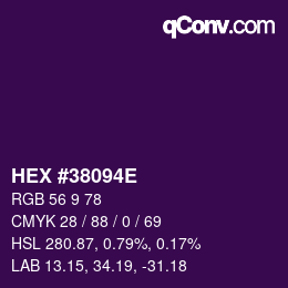 Color code: HEX #38094E | qconv.com
