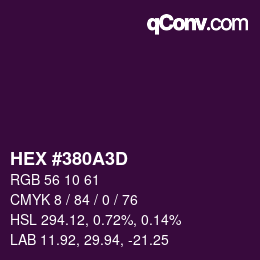 Código de color: HEX #380A3D | qconv.com