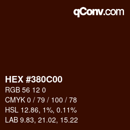 カラーコード: HEX #380C00 | qconv.com