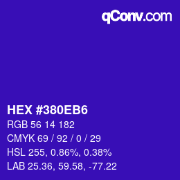 Color code: HEX #380EB6 | qconv.com