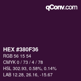 Color code: HEX #380F36 | qconv.com