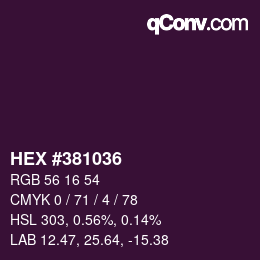 Color code: HEX #381036 | qconv.com