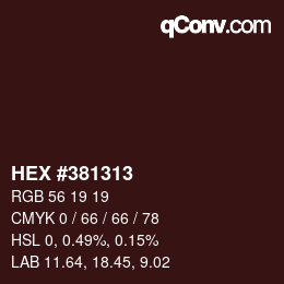 Color code: HEX #381313 | qconv.com