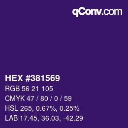 Color code: HEX #381569 | qconv.com