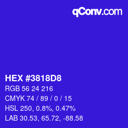 Color code: HEX #3818D8 | qconv.com