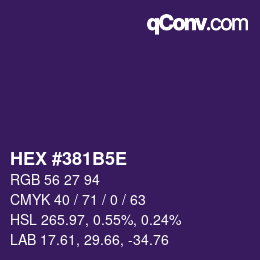 Color code: HEX #381B5E | qconv.com