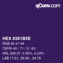 Code couleur: HEX #381B5E | qconv.com