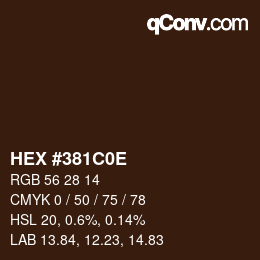 Color code: HEX #381C0E | qconv.com