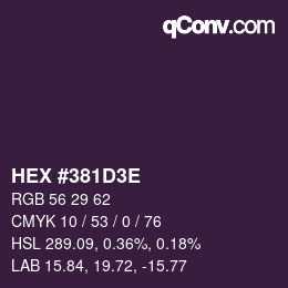 Color code: HEX #381D3E | qconv.com