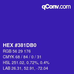 カラーコード: HEX #381DB0 | qconv.com