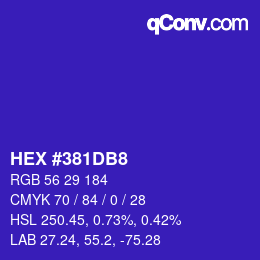 Color code: HEX #381DB8 | qconv.com