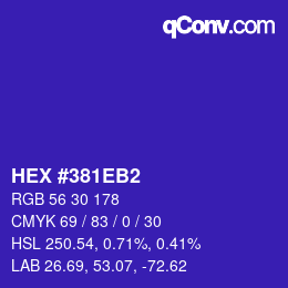 カラーコード: HEX #381EB2 | qconv.com