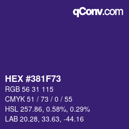 Color code: HEX #381F73 | qconv.com