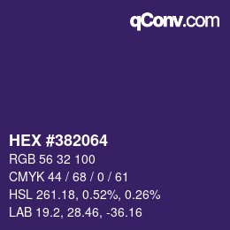 Color code: HEX #382064 | qconv.com