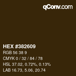 カラーコード: HEX #382609 | qconv.com