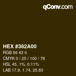 Color code: HEX #382A00 | qconv.com