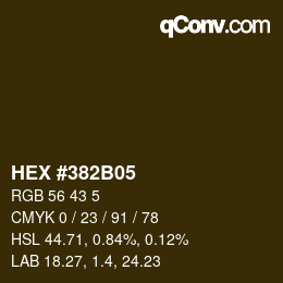 Color code: HEX #382B05 | qconv.com