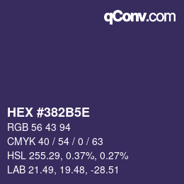 カラーコード: HEX #382B5E | qconv.com