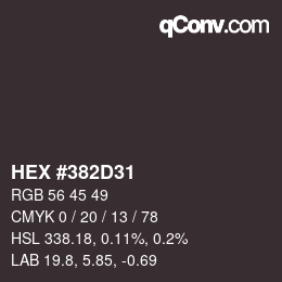 Color code: HEX #382D31 | qconv.com