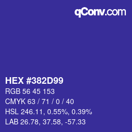 Color code: HEX #382D99 | qconv.com