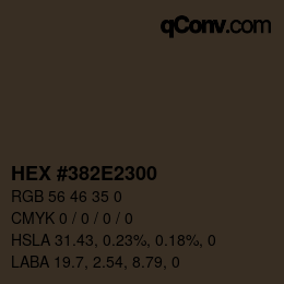 Color code: HEX #382E2300 | qconv.com