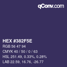 カラーコード: HEX #382F5E | qconv.com