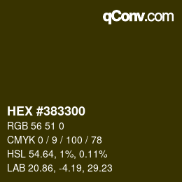Color code: HEX #383300 | qconv.com