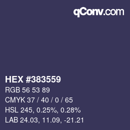 カラーコード: HEX #383559 | qconv.com