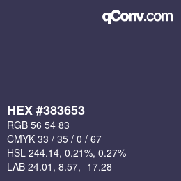 カラーコード: HEX #383653 | qconv.com