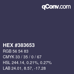 カラーコード: HEX #383653 | qconv.com