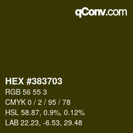 カラーコード: HEX #383703 | qconv.com