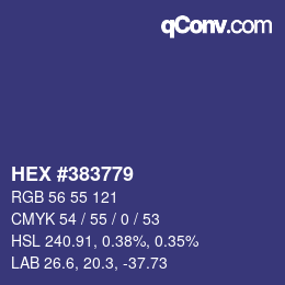 颜色代码: HEX #383779 | qconv.com