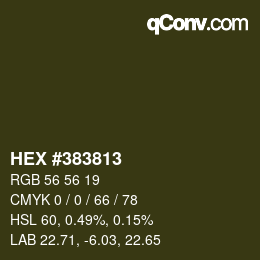 Color code: HEX #383813 | qconv.com