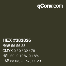 Color code: HEX #383826 | qconv.com