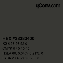Color code: HEX #38383400 | qconv.com