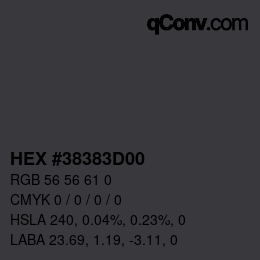 Color code: HEX #38383D00 | qconv.com